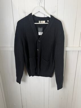 Buck Mason Blue Cotton Cardigan Sweater Men's L NWT